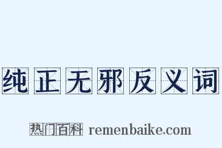 纯正无邪反义词是什么意思的图片